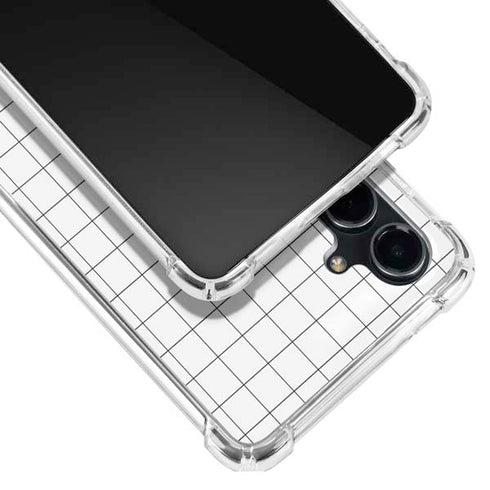 White Grid Galaxy S23 FE Clear Case